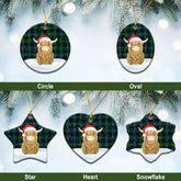 Johnson Modern Tartan Christmas Ceramic Ornament - Highland Cows Style